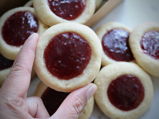 Rose Raspberry Thumbprint Cookie